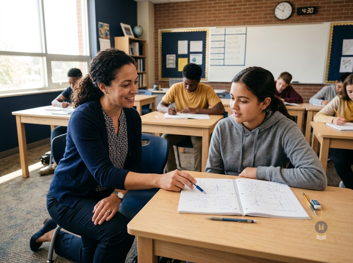 Students learning with a teacher in a Minnesota classroom